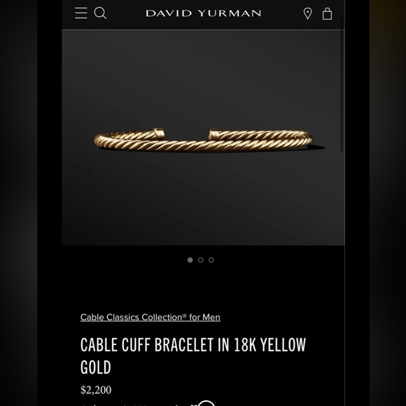 David Yurman Men’s 18k Yellow Gold Cuff Bracelet - Picture 7 of 8